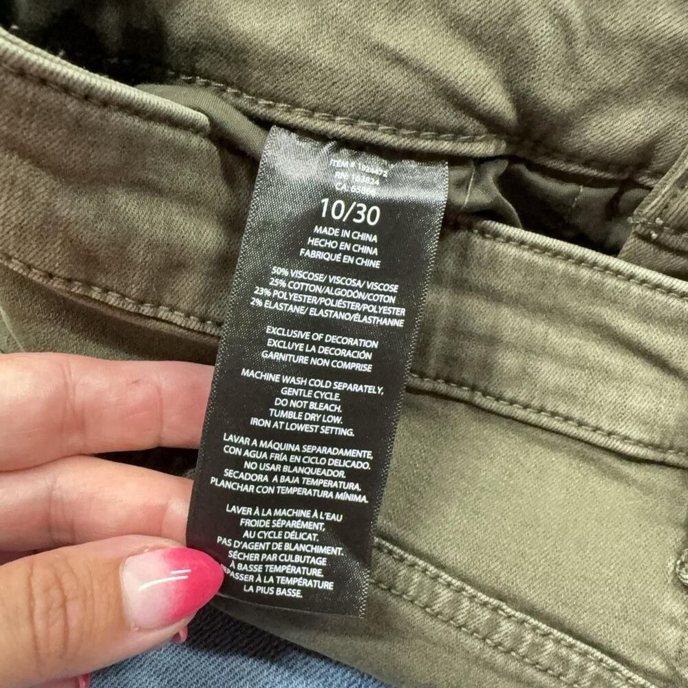 Well Worn Jeans Women 10 Green High Rise Straight Stretch Denim Everyday Capsule - Picture 6 of 7